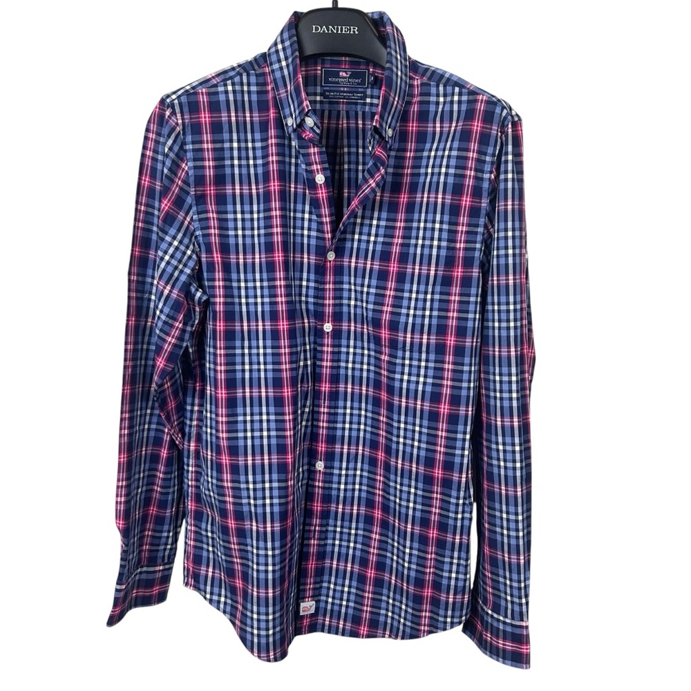 Vineyard Vines Men’s Plaid Shirt Medium Button Down Slim Fit Murray Shirt